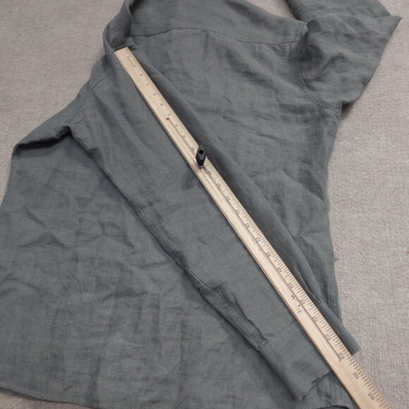 Spier Mackay Shirt Medium Green 100% Linen Handmade - Picture 11 of 12